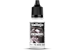 Vallejo - Surface Primer Color | White Acrylic Primer 18 ml (0.6 fl.oz.) | Matte Finish and Fast Drying | Perfect for Airbrushing and Great Adhesion to Figurines and Scale Models