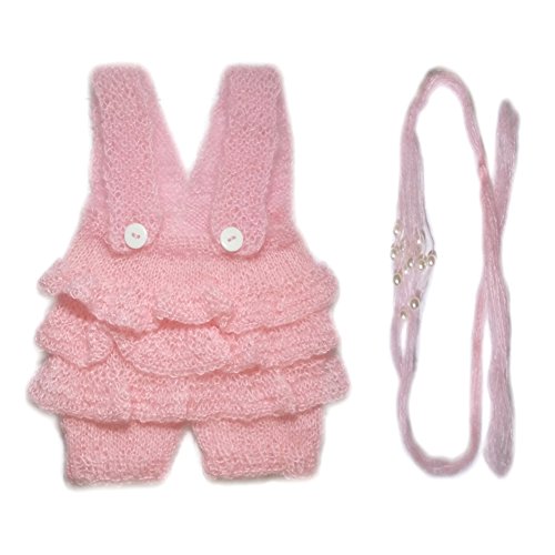 Baby Photography Props Boy Girl Photo Shoot Outfits Newborn Crochet Costume Infant Knitted Clothes Mohair Headdress Rompers