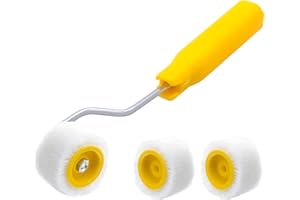 MingQiEven 4/5 inch Mini Paint Rollers for Touch up Trim Edge or Corner, Extra Small Paint Wool Brushes, Tiny Painting Tool(1 Brush +2 Rollers)