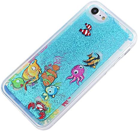 ECOBELLE® Set of 2 Iphone Cases (6/6S/7): 1) Waterproof iPhone 6/6s Case in Black color + 2) Iphone 6/6S/7 Hard Case with 3D Fish and Sea, Liquid case, Sparkles and light up in the dark (2 PRODUCTS)