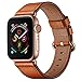 CINORS Leather Band Compatible Replacement for Apple iWatch 41mm 40mm 38mm Women Genuine Brown Leather Bands Wrist Strap with Rose Gold Buckle Replacement for Apple Watch Series 7 6 5 4 3 2 1 SE
