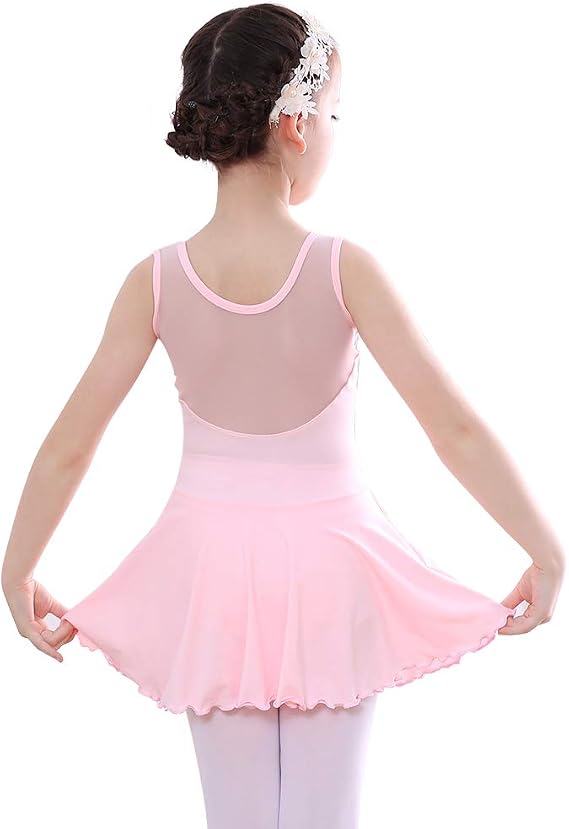 Robe De Ballet Tutu Pour Fille - Justaucorps Manches Longues + Jupe Mousseline - Taille 2 à 11 Ans - Coton/élasthanne - Pour Cours Et Spectacles