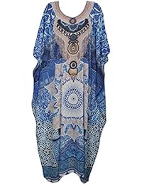 Womens Caftan Dresses Georgettina Digital Print Sexy Bikini Beach Cover Up Kaftan Free Size