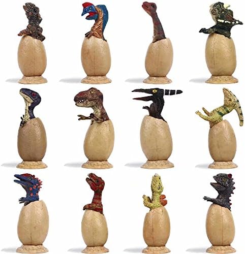 LTCtoy 12 Pieces Realistic Dinosaur Figures - Dinosaur Eggs Set for Desktop Decoration,Dinosaur Toys Dinosaur Party,Dinosaur Gift box Including T-rex, triceratops, velociraptor, etc