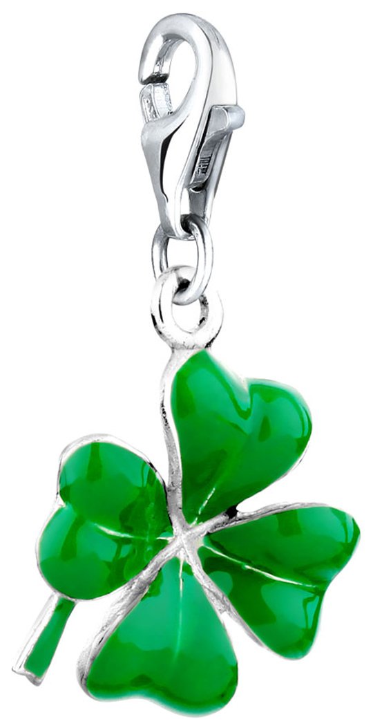 Nenalina Clover Leaf Carabiner Charm Pendant for Charm Bracelet 925 Sterling Silver 714027-001