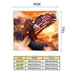 Bald Eagle Blanket American Flag Eagle Decor Throw