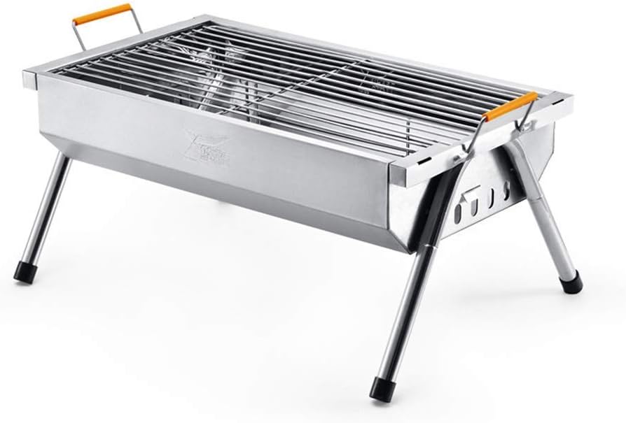 SLRMKK Barbecue Grill,Gyh-BBQ Barbecue Grill Portable Stainless Steel Tabletop Charcoal Grill Camping Grill Bulky Backyard Cooking Foldable with Ebook
