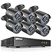 ANNKE CCTV Camera Systems 8Channel 1080P Lite H.264+ DVR and (6) 1080P Outdoor Fixed Weatherproof Bullet Cameras, Email Alert with Snapshots, QR Code Scan to Remote View, NO HDD