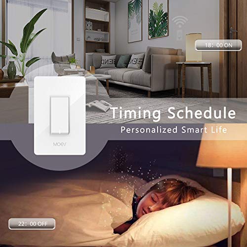 image for SUNBRAVE 3 Way WiFi Smart Wall Light Switch Wireless Remote APP Contro