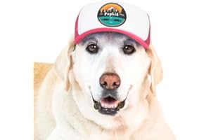 Sunset Collection, PupLid Trucker Hats for Dogs (Large) Premium Stylish Sun Protection for The Modern Dog - Adjustable for Secure Comfortable Fit on Active Dogs (Pink, All-Terrain)