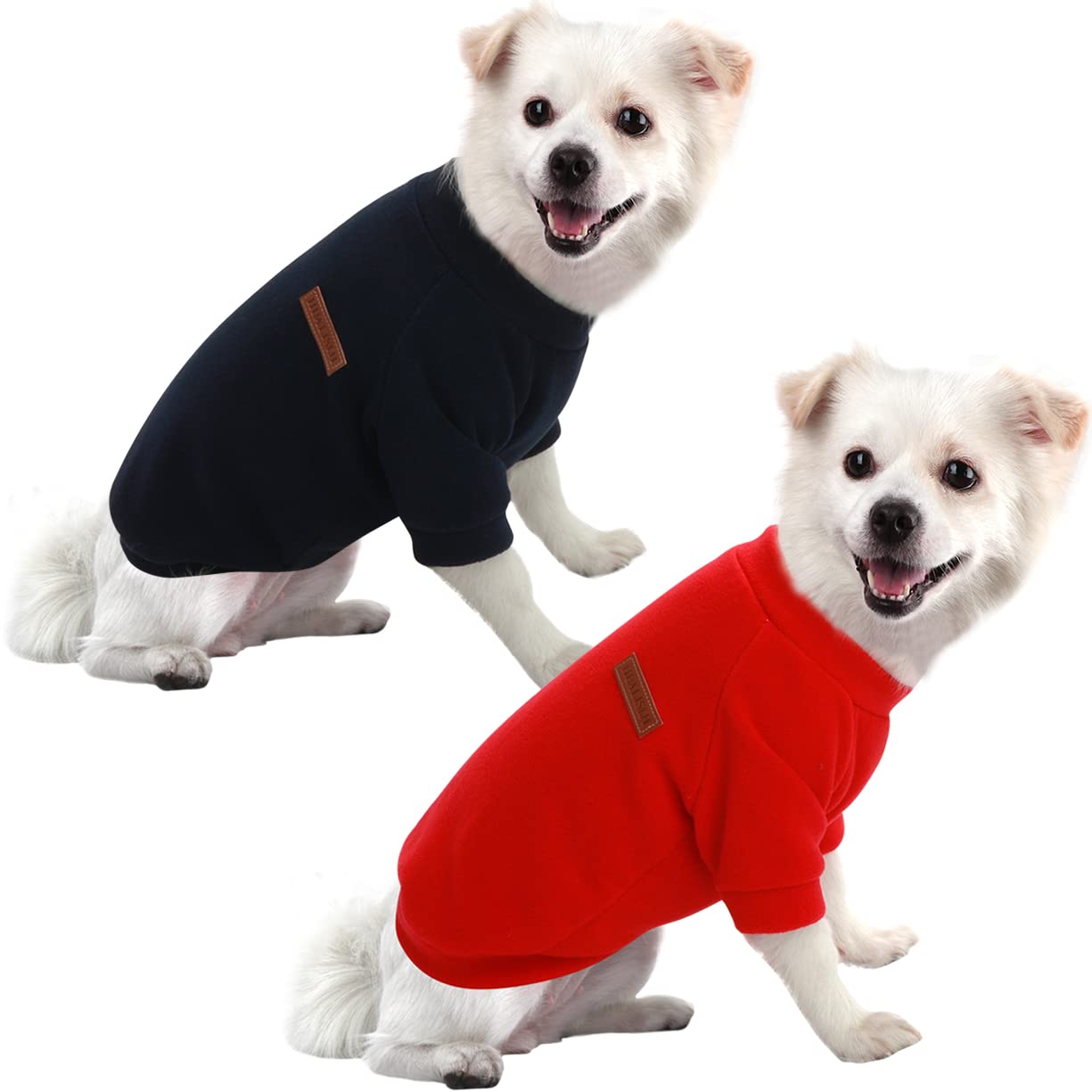 HuaLiSiJi Dog Jumper Dog Hoodie Puppy Fleece Jumper Chihuahua Clothes, Elasticity Softness Comfort and Warmth Easy to Take On and Off, Colour Vibrant (Black+Red, XL)