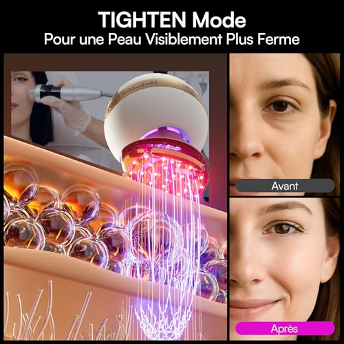 INIA SPHERA 8-in-1 Enhanced Microcurrent Facial Machine for Face and Neck - Red Light, Heating & Cooling, 5 Custom Modes, Skin Care and Home Glow