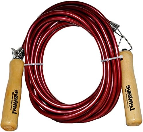 Lenwave 22.96ft Double Dutch Jump Ropes Wooden Handle Ergonomic Durable and Easily Adjustable Best Exercise for Weight-Loss and Health