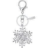 Bling Clear Crystal Snowflake Keychain Key Ring With Velvet Bag MZ860-1