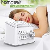 White Noise Sound Machine,Homgeek Nature Sounds Machine,Baby Noise Sound Machine,Sleep Therapy Sound Machine with Customize Sound,Dual Volume Adjustment and Timer Function