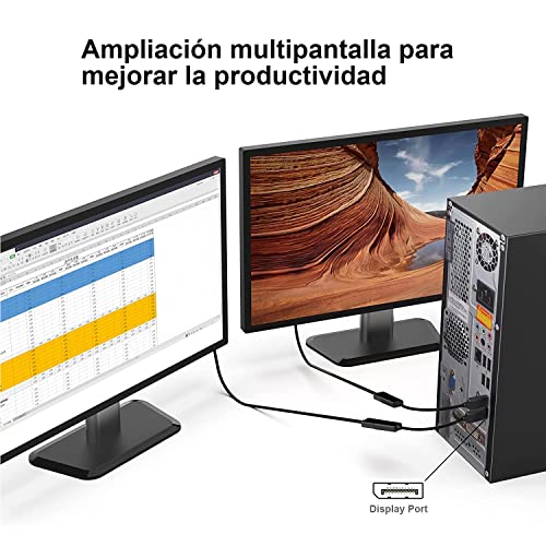 atolla Adaptador DisplayPort a HDMI 4K, DisplayPort Macho a HDMI Hembra con HDTV Audio Convertidor para Ordenador HDTV Proyector Portátil, No HDMI → DP
