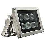 Univivi Infrared Illuminator, 850nm 6 LEDs 90 Degree Wide Angle IR Illuminator for Night Vision,Waterproof LED Infrared Light for IP Camera,CCTV Security Camera