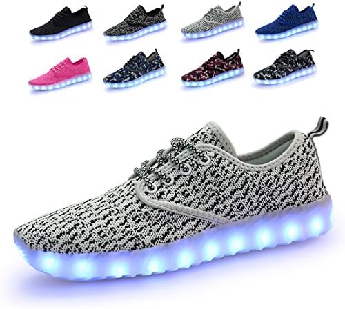 Cool walker Kids Led Light Up Shoes School USB Charging Flashing Sneakers for Boys Girls(Toddler/Little Kid/Big Kid),ETDX01 Grey EU36/4MUS
