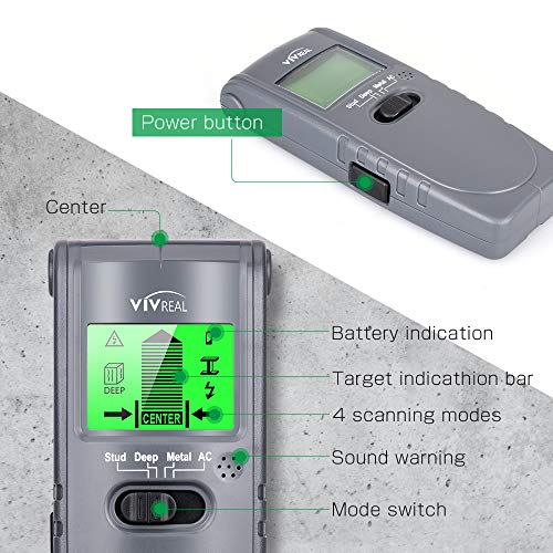 Stud Finder Wall Scanner - 4 in 1 Electric Multi Function Wall Detector Finders with Digital LCD Display, Center Finding Stud Sensor & Sound Warning for Studs/Wood/Metal/Live AC Wires
