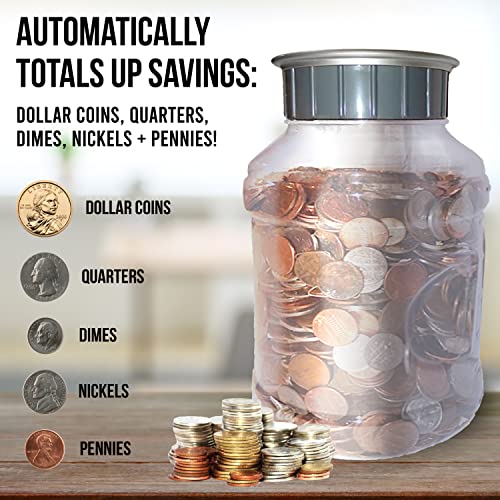 Jumbo Digital Coin Counter Bank Extra Large Savings Jar for Pennies