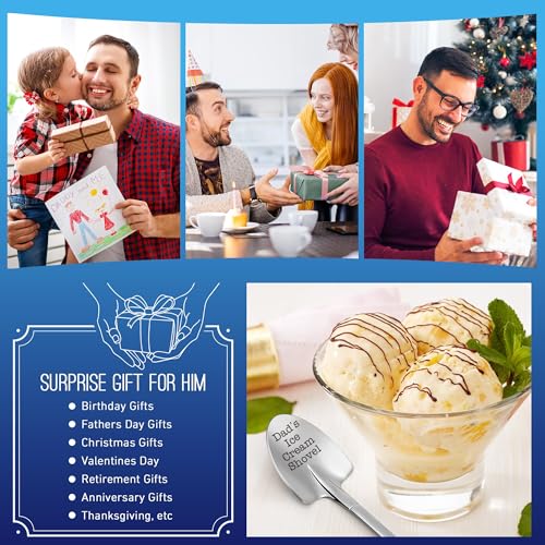 Dad Fathers Day Birthday Gift, from Daughter/Son, Fathers Day for Dad Daddy Grandpa Husband, Funny Dad's Ice Cream Shovel Daddy Father-in-Law Grandfather Valentines Stuffers Easter Basket Essentials