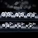 925 sterling silver stud earrings Stud Earrings for Women Round Cubic Zirconia Studs Plated Rose Gold, 3-8mm (6 Pairs)