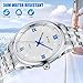 Men's Steel Analog Wrist Watch Quartz Business Watch Roman Numeral Silver Metal Casual Watch for Male