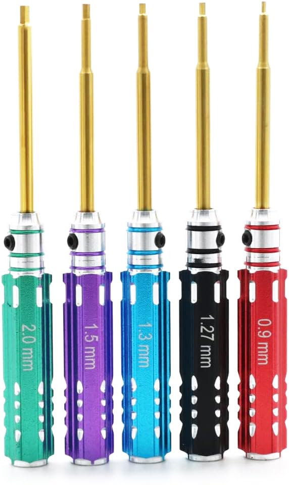 5pcs Small Screwdriver Set Hand Tools Wrench Mini RC Tool Kit for Multi-Axis FPV Drone RC Car Helicopter Repair (Aluminium-mini5pcs)