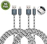 Fene (TM) Certified 10 Feet / 3 Meter Nylon Braided USB Type C to USB A Cable (2 Pack)