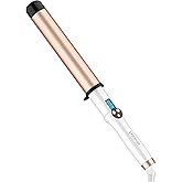 HOSON 1 1/2 Inch Large Curling Wand for Long Hair, 1.5 Inch Ceramic Extral Long Barrel Curling Wand Professional Dual Voltage, Adjustable Temperature
