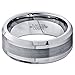 Tungsten Wedding Band Ring 8mm for Men Women Comfort Fit Beveled Edge Brushed