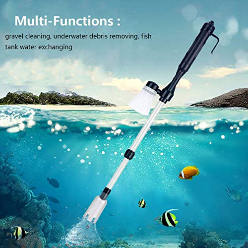 Songway Electric Aquarium Gravel Cleaner Battery Powered Fish Tank Sand Vacuum Cleaner Kit with Filter Bag Water Changer Sand Washer - Thumbnail 6