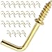 Shells 50PCS Gold Color Copper Plated Metal Right-Angle Hooks 7 Shape Screw Hooks Self-Tapping Screws Hooks L Shape Hooks 0.8 Inch 1/2#