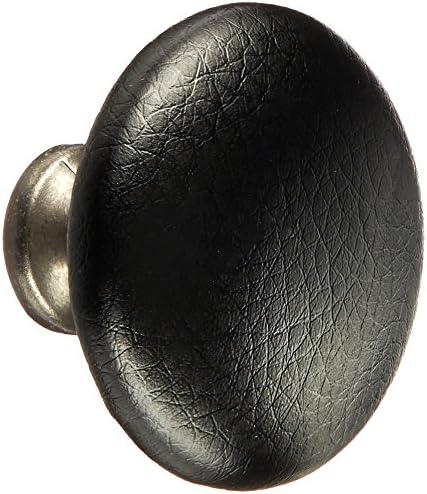 Knobware C3389/1-1-8in/ORB/Sta-Kleen/Black 1-1/8-Inch Black Sta Kleen Faux Leather Covered Oil Rubbed Bronze Knob