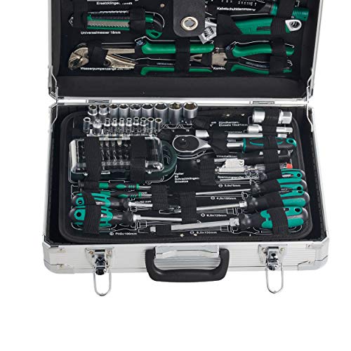 Brüder Mannesmann 124-tlg. Werkzeugsatz im Alukoffer, Silber, M29072 – Bild 7