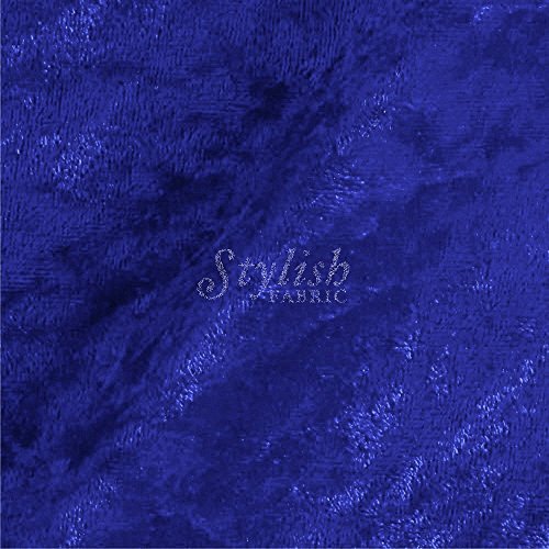 Crushed Panne Velour Fabric Royal by the yard or wholesale - 1 Yard