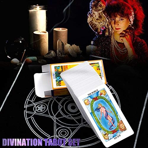 keng Tarot Set- Each Card 4.72”X2.76 Black Coated Paper Wettalo Divination Tarot Set With Tarot Cards. Send Tablecloths. Book. Brands Set Combination