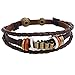 Regetta Jewelry Tribal Leather Wristband Spring Surf Charms Brown Braided Men's Adjustable Bracelet.