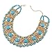 18K Gold Tone Copper Chains & Natural Stone Strands Chokers Necklaces 3 Color 16.9Inch