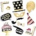 Unomor Birthday Photo Booth Props, Bronzing Rose Gold and Black Funny Happy Birthday Party Favors Supplies Photobooth Props Kit 48Pcs/Pack