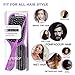 4Pcs Hair Brushes for Women, Hair Comb for Women and Detangling Paddle Brush, Great On Wet or Dry Hair, No More Tangle Hair Brush Set for Straight Long Thick Curly Natural Hair (Purple)