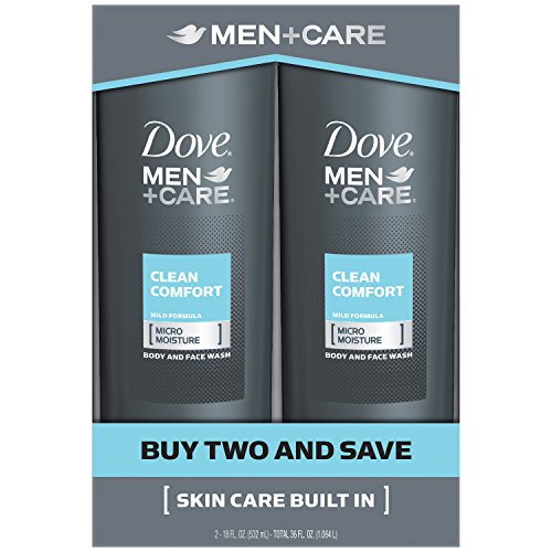 Dove Men+Care Body and Face Wash, Clean Comfort 18 oz Twin Pack