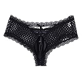 YiZYiF Sissy Pouch Men's Lingerie Floral Lace Bikini Briefs Criss Cross Jockstraps Panty Black X-Large
