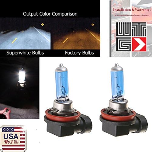 WTG H11 (Fog Light) 100W Super White Xenon Halogen OEM Headlight Light Bulbs (Contains 2 Bulbs)