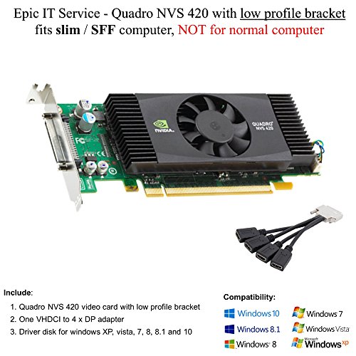Epic IT Service - Quadro NVS 420 (half size bracket, 4 x DP outputs), fits SFF computer only