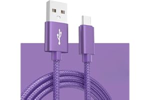 USB to USB C Cable 6.6Ft Charger Cables Type C Charger Cord USB Flash Drive Card Reader Fast Charging for Phone (Purple)