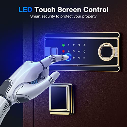 ADIMO Safe, 2.5 Cubic Feet Cabinet Safe Box with LCD Smart Touch Screen and Digital Keypad, Smart Alarm System and Removable Shelf, Home & Office Safe for Documents, Money, Gold and Pistol