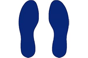 ifloortape 9.5" Blue Footprints for 5S Lean Organization Floor Marking,Industrial Adhesive with Removable Liner,Ideal for Warehouse, Factory & Office - 6 Pcs (3 Pairs)