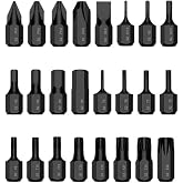 18mm Ultra Short 1/4' Hex Screwdriver Bit Set Cross Slotted Torx Hexagonal Electric Screw Driver Magnetic Hand Drill Bits(24pcs set)