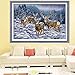 Cross Stitch Stamped Kits Cross-Stitching Accurate Pre-Printed Pattern for Adults- Winter Deer 11CT 27”X 19”, for Home Decor (Pattern Printed On Fabric)